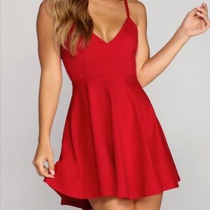 worn once Windsor Red Drop Waist Recruitment Dress
